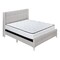 Monarch Specialties Bed, Queen Size, Bedroom, Upholstered, Beige Linen Look, Chrome Metal Legs I 6041Q - alternate 1